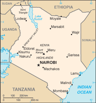 Mappa del Kenya